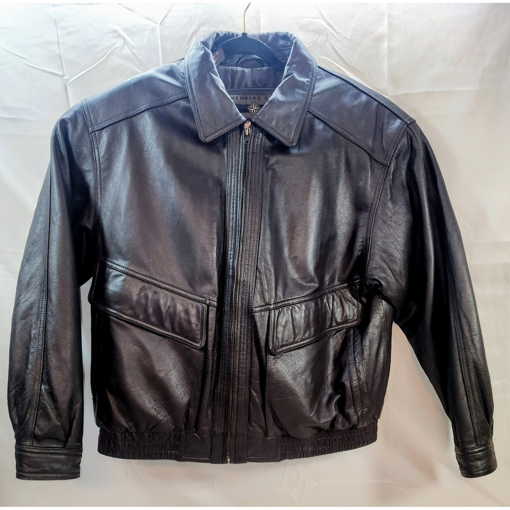 Supple Members Only Men's Vintage Leather Jacket Dark Brown, Size XL